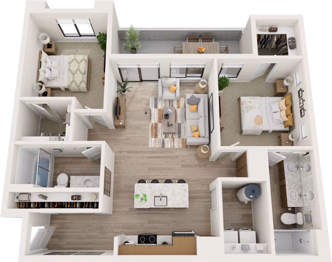 2 Beds • 2 Bath 2060 floor plan